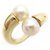 BAGUE CARTIER TOI ET MOI TAILLE 55 PERLES & OR JAUNE 18K YELLOW GOLD PEARLS RING Doré  ref.311112