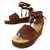 Hermès NEW HERMES SHOES WEDGE SANDALS 36.5 BROWN SUEDE BOX SHOES  ref.311126