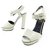 Hermès HERMES SANDALS WITH HEELS 39 IN PATENT LEATHER + SANDLA SHOES BOX Cream  ref.311163