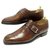 CHAUSSURES BERLUTI OLGA 0795 7 41 MOCASSINS A BOUCLE CUIR MARRON LOAFERS  ref.311284
