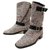 CHAUSSURES CHANEL G27805 39.5 BOTTINES A BOUCLE EN TWEED TRICOLORE BOOTS  ref.311308