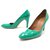 Céline Celine shoes 39.5 GREEN LEATHER PUMP SHOES Patent leather  ref.311370