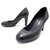 CHANEL PUMPS G SHOES26460 37 IN CANVAS AND BLACK LEATHER + SHOES BOX  ref.311380