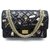 RARE CHANEL HANDBAG 2.55 M LUCKY CHARMS QUILTED LEATHER BANDOULIERE HAND BAG Black  ref.311411