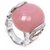 NEW VICTORIA CASAL PAOLA T RING52 WHITE GOLD DIAMONDS AND ROSE OPAL + CASE RING Silvery  ref.311438