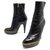 YVES SAINT LAURENT ANKLE BOOTS 38 BLACK LEATHER BOOTS SHOES  ref.311682