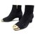 Hermès NEW HERMES BOOTS 36 BLACK SUEDE WITH GOLD BUTTON + SUEDE BAG BOOTS  ref.311856