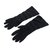 Hermès COPPIA DI GUANTI SOIREE HERMES TAGLIA 7 In pelle scamosciata nera 3/4 guanti di pelle Nero Svezia  ref.311948