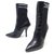 NEW FENDI ANKLE BOOTS SOCK 8T6645 38 It 39 FR CANVAS & LEATHER BOOTS Black  ref.311989