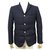 NEW MONCLER GIACCA JACKET BLAZER QUILTED M 48 2 NAVY BLUE WOOL  ref.312072