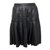 CHANEL SKIRT PLISSE BUTTONS LOGO CC M 38 P26909 IN BLACK LEATHER SKIRT  ref.312094