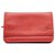 Wallet On Chain Chanel Camélia de couro vermelho WOC  ref.312166