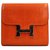Hermès Hermes Constance Portemonnaie Orange Koralle Leder  ref.312167