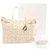 Christian Dior Dior Shopping Panarea Tasche Großes Modell Limited Edition Creme Leinwand  ref.312202