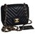Chanel Timeless Classic Square Mini Black Chevron Flap Bag Schwarz Leder  ref.312489