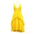 Halston Heritage Vestido plissado amarelo Poliéster  ref.312752