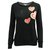 Dkny Black Sweater with Hearts Silk  ref.312775