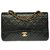 Splendid Chanel Timeless Medium Bag 25cm with lined flap in black quilted leather, garniture en métal doré  ref.313618