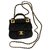 Chanel Portacarte con patta in pelle di vitello nera con catena dorata Nero  ref.313647