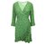 Faithfull the Brand Green Print Wrap Dress Rayon  ref.313738