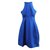 Halston Heritage Vestido plisado con cuello halter Azul Algodón  ref.313751