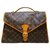 Louis Vuitton Brown Monogram Beverly Briefcase GM Dark brown Leather Cloth  ref.313880