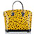 Louis Vuitton Yellow Yayoi Kusama Monogram Lockit Vertical Black Leather Patent leather  ref.313941