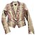 Anne Klein Jacke Python Print Baumwolle Seide Khaki Grün Python drucken