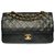 Chanel Timeless / Classique Medium handbag in black quilted leather, garniture en métal doré  ref.314526