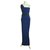 Donna Karan One shouldered column dress Blue Wool Elastane  ref.315214