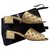 Chanel Sandals Golden Leather  ref.315593