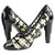 Chanel tamaño 40 Zapatos de tacón negros con logo CC Cuero  ref.315875