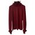 Chanel  Dark Red Cashmere CC Logo Buttons Turtleneck Sweater Sz 38  ref.316251