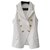 Balmain Golden Buttons lined Breasted Sleeveless Jacket Sz 36 White Cotton  ref.316299
