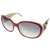 Chanel Gray Camellia Tinted Sunglasses Red Grey Plastic  ref.317324