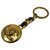 Llavero Chanel Gold CC en tono dorado Negro Cuero Metal Becerro  ref.317329