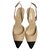 Chanel Slingback bicolor Bege Couro  ref.317806