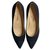 Zapatos de tacón Chanel negros Lienzo  ref.317809