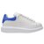 Alexander Mcqueen Baskets oversize en cuir blanc et bleu électrique  ref.318555