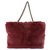 Chanel Bordeaux Rabbit Fur Lapin Chain Shopper tote bag Leather  ref.318931
