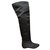 Chloé satin & leather thigh boots p 37 New condition Black  ref.319114