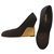 Cunhas pretas Chanel com sapatos de salto dourado acolchoado UE38 Preto Lona  ref.319128