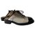 Chanel Mules Black White Metallic Bronze Leather  ref.319419