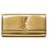 Yves Saint Laurent SAINT LAURENT POUCH EM COURO OURO COM ABA YSL GOLD CLASP INTERIOR BLACK SUEDE Dourado  ref.320153