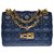 Elegante borsa a tracolla con patta foderata Miss Dior Christian Dior in pelle cannage blu navy, garniture en métal doré  ref.320195