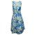Carolina Herrera Elegant Blue Abstract Print Midi Dress Cotton  ref.320456
