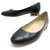 CHANEL G CHAIN BALLERINAS SHOES28227 37 BLACK LEATHER SHOES  ref.321305
