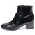 CHANEL ANKLE BOOTS Black Leather  ref.321628