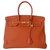Hermès Sac Hermes Birkin 35 orange Cuir  ref.322014