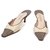 SABOT CHANEL SMALL TALON END SQUARE Taupe Pelle  ref.322195